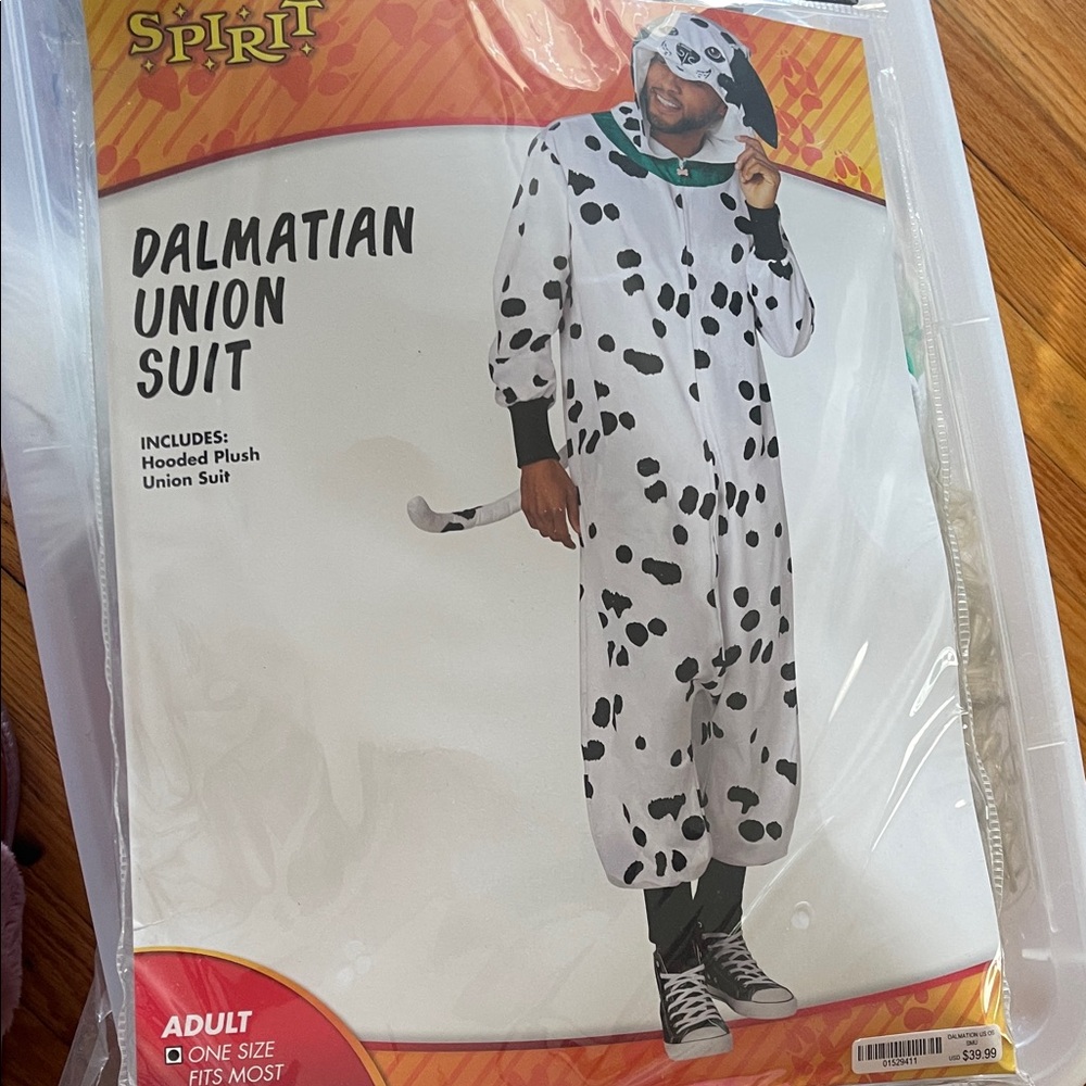 Spirit Dalmatian Hooded Suit with Black Spots